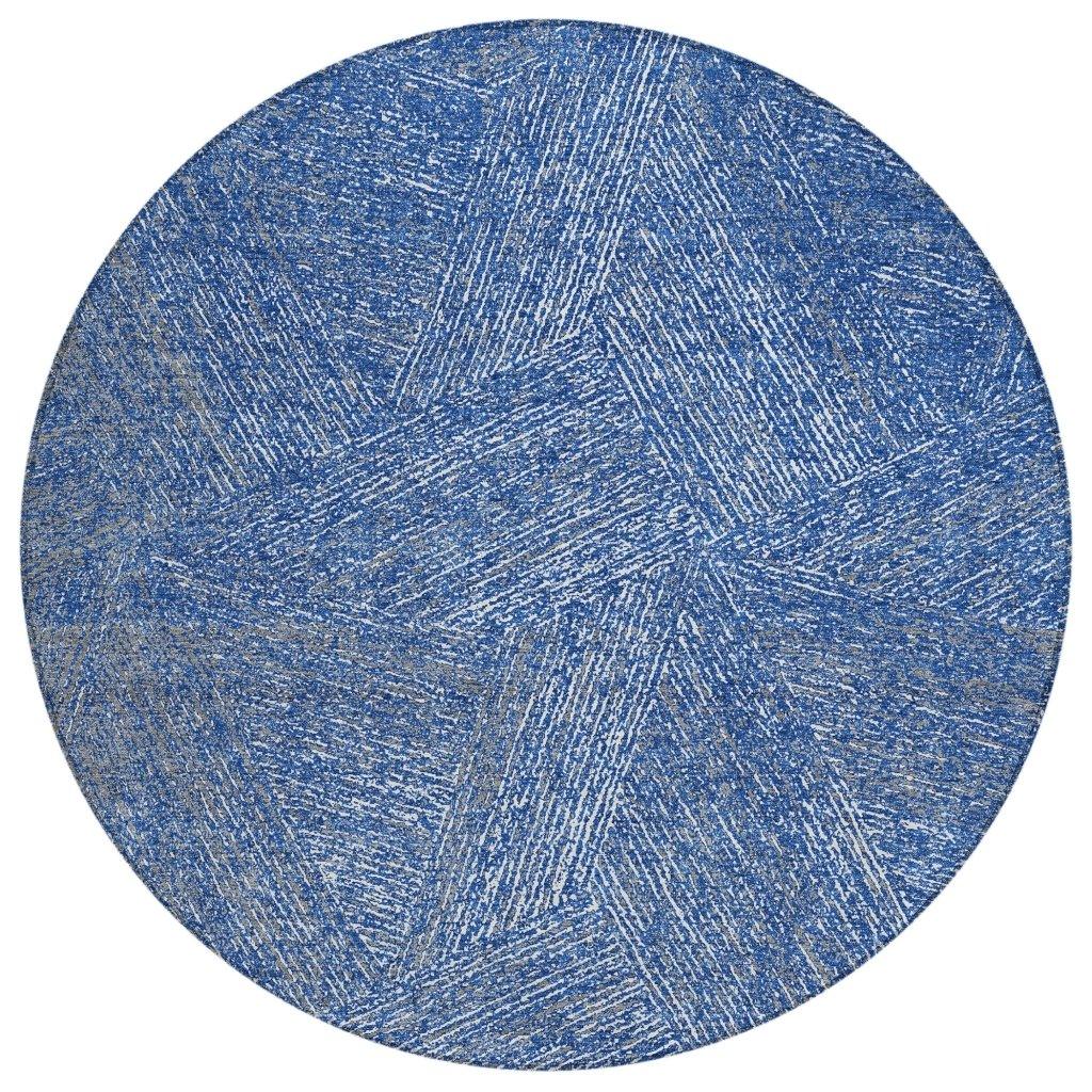 Terra Navy Washable Indoor-Outdoor Rug-Outdoor Rugs-LOOMLAN Rugs-8' x 8'-LOOMLAN