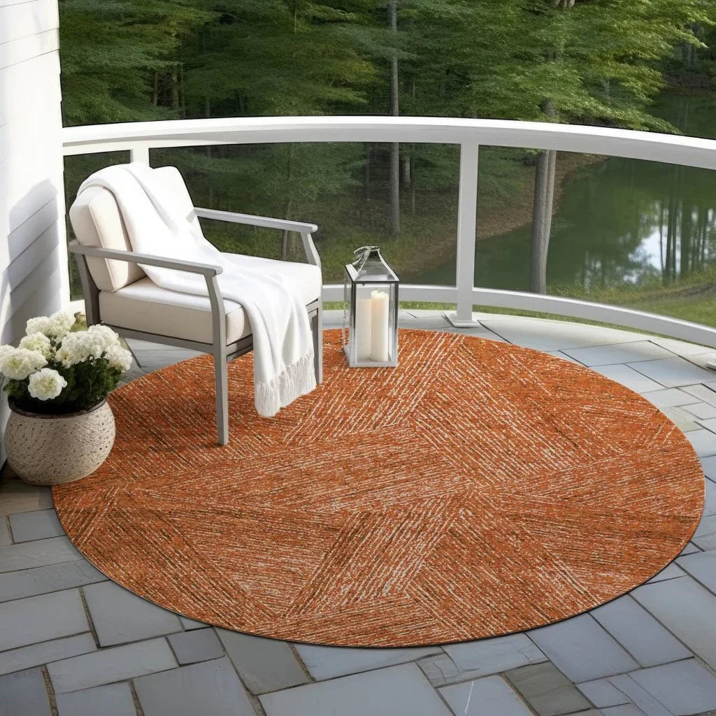 Terra Orange Washable Indoor-Outdoor Rug-Outdoor Rugs-LOOMLAN Rugs-LOOMLAN