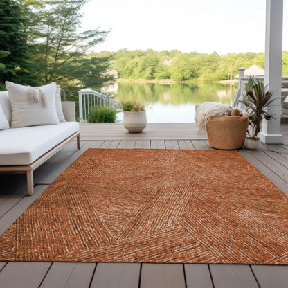 Terra Orange Washable Indoor-Outdoor Rug-Outdoor Rugs-LOOMLAN Rugs-LOOMLAN