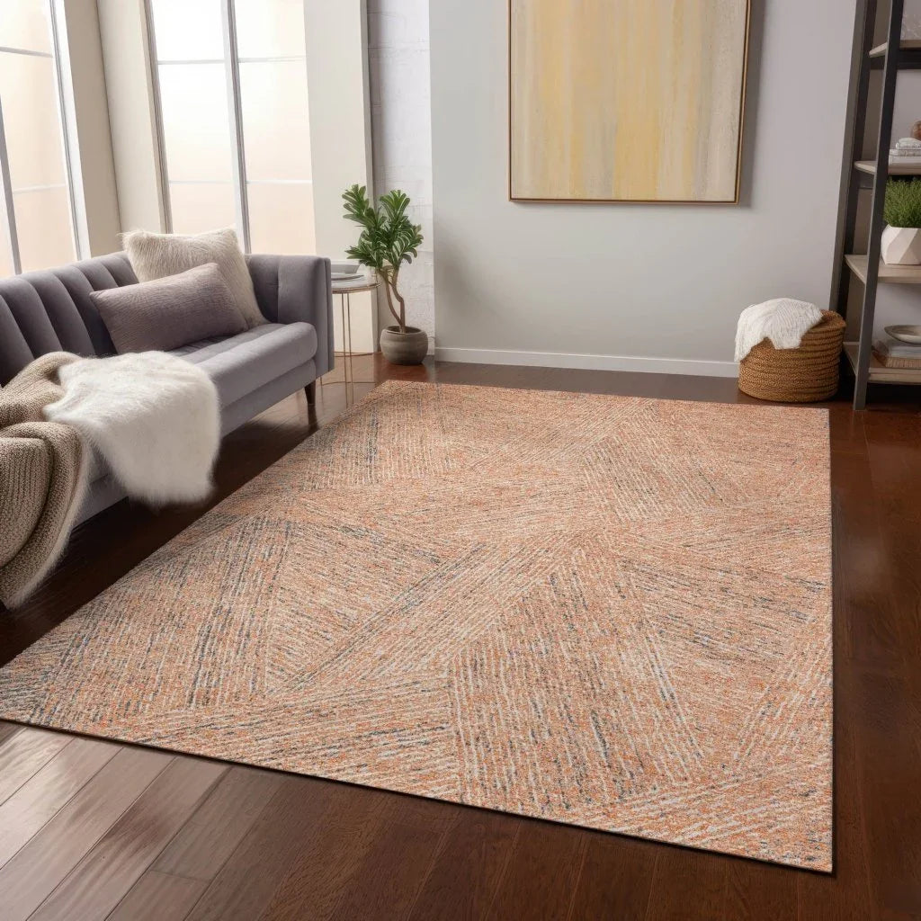 Terra Peach Washable Indoor-Outdoor Rug-Outdoor Rugs-LOOMLAN Rugs-LOOMLAN