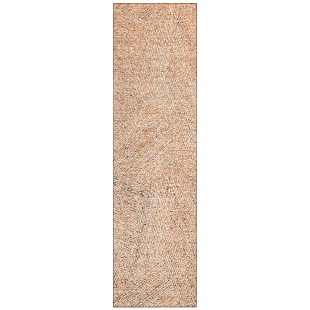 Terra Peach Washable Indoor-Outdoor Rug-Outdoor Rugs-LOOMLAN Rugs-2'3" x 7'6"-LOOMLAN