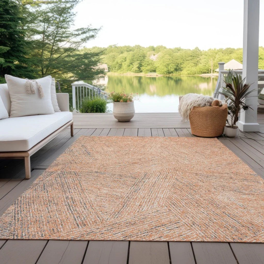 Terra Peach Washable Indoor-Outdoor Rug-Outdoor Rugs-LOOMLAN Rugs-LOOMLAN
