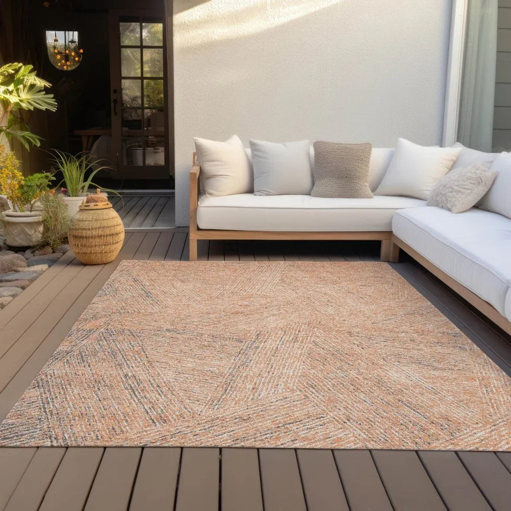 Terra Peach Washable Indoor-Outdoor Rug-Outdoor Rugs-LOOMLAN Rugs-LOOMLAN