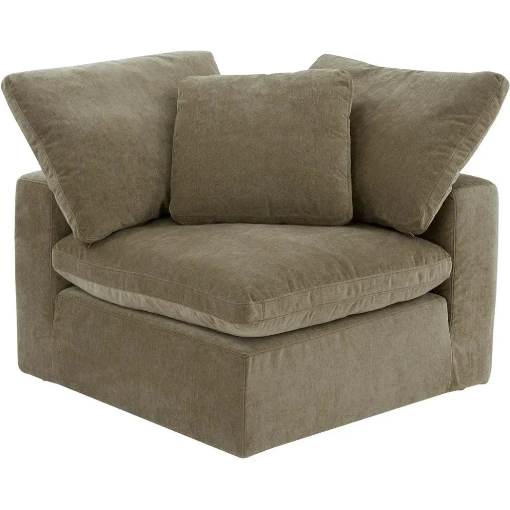 Terra Performance Fabric Green Corner Chair-Modular Sofas-Moe's Home-LOOMLAN
