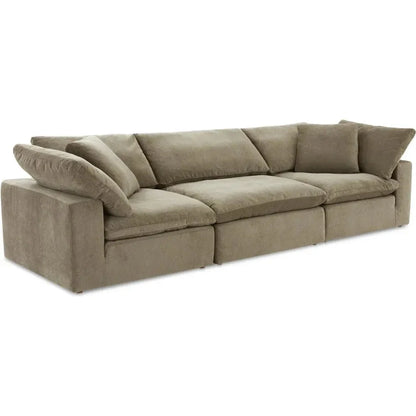 Terra Performance Fabric and Wood Green Modular Sofa-Modular Sofas-Moe's Home-LOOMLAN