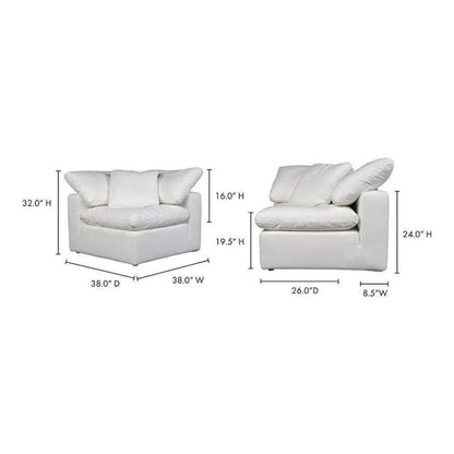 Terra White Stain Resistant Modular Corner Chair-Modular Components-Moe's Home-LOOMLAN