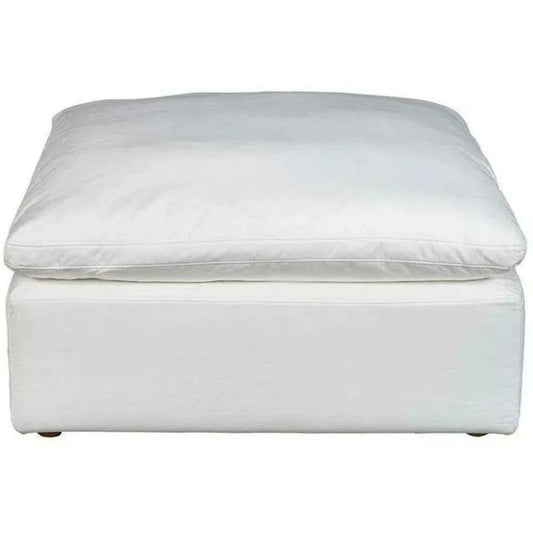 Terra White Stain Resistant Modular Ottoman-Modular Components-Moe's Home-LOOMLAN