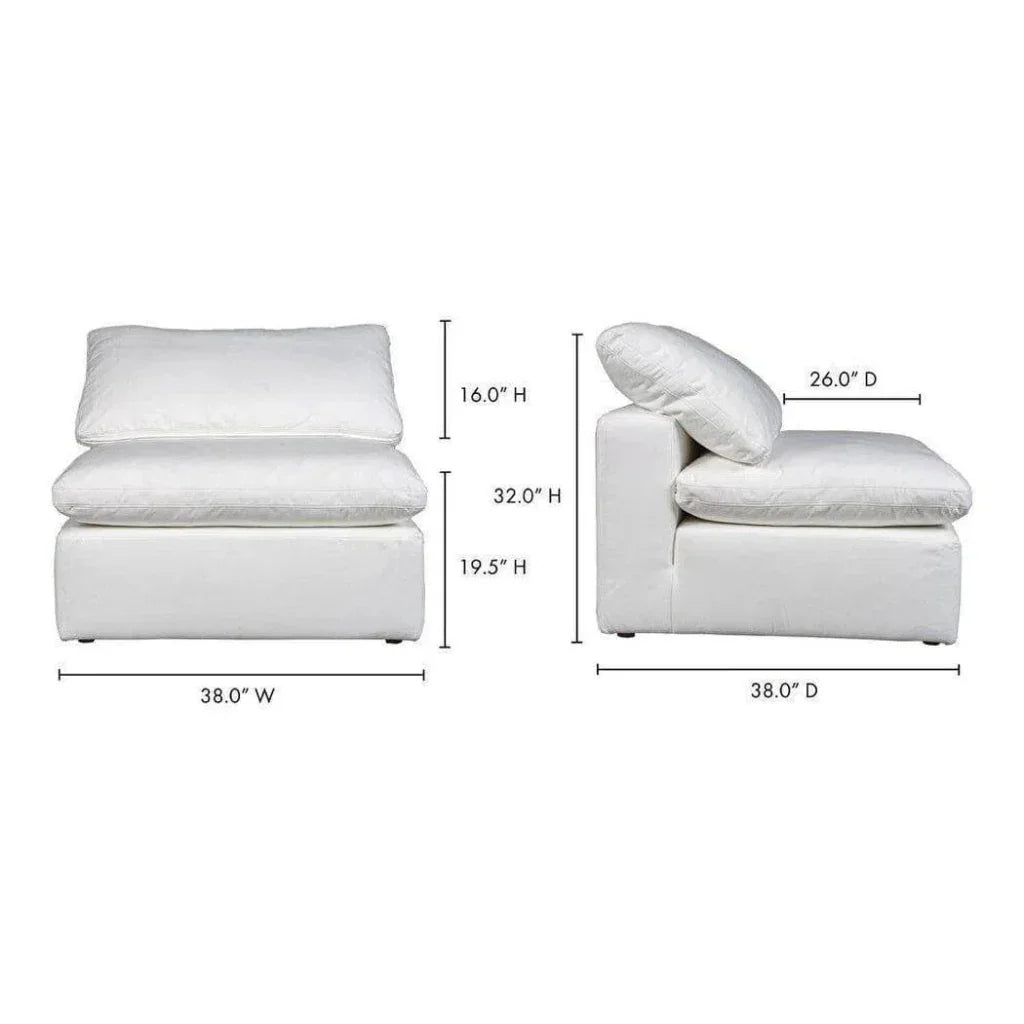 Terra White Stain Resistant Modular Slipper Chair-Modular Components-Moe's Home-LOOMLAN
