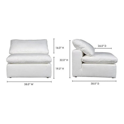 Terra White Stain Resistant Modular Slipper Chair-Modular Components-Moe's Home-LOOMLAN