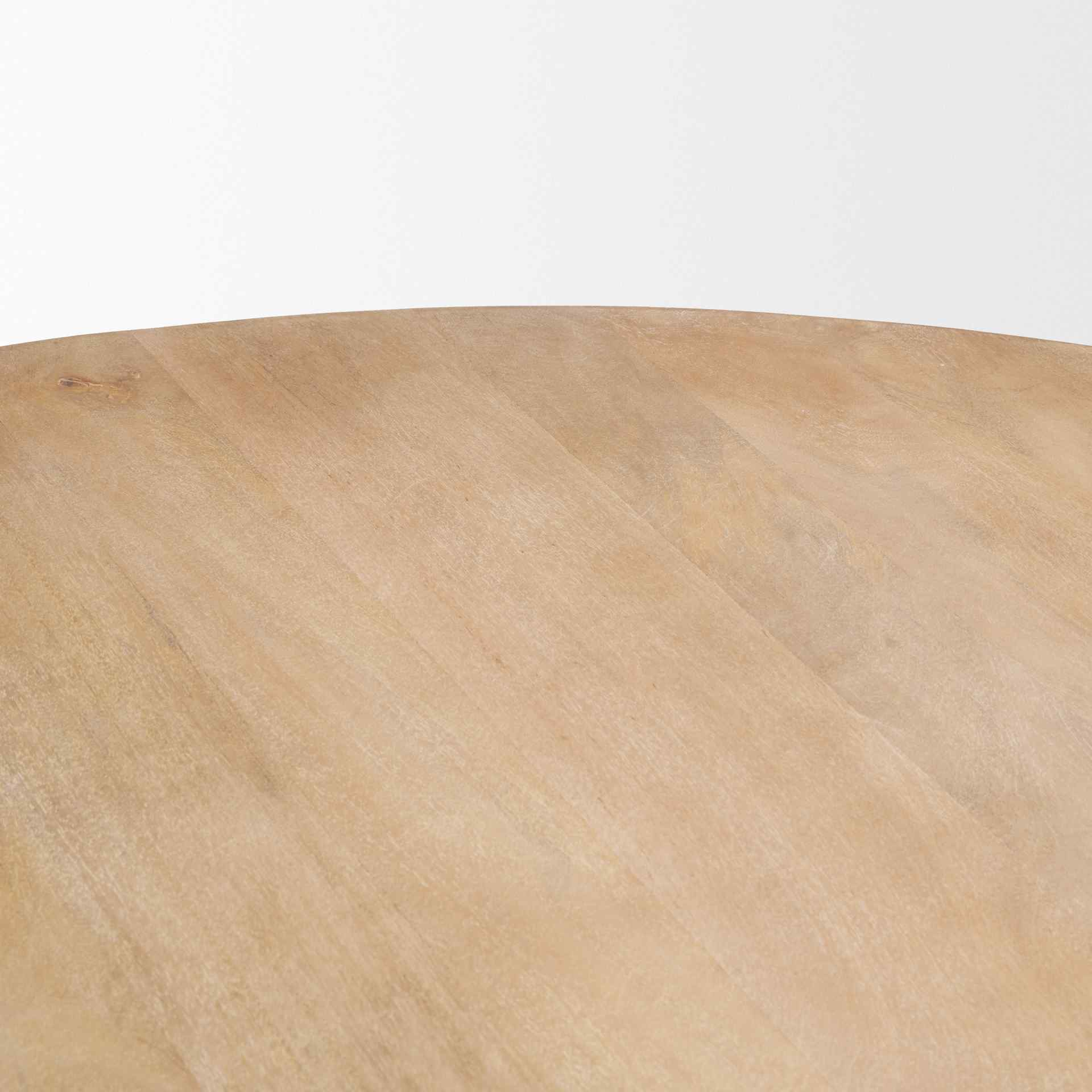 Terra Wood Fluted Round Dining Table-Dining Tables-Mercana-LOOMLAN