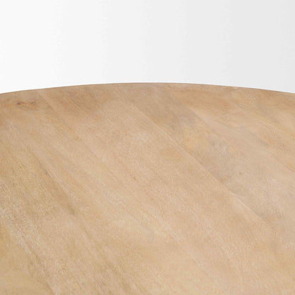 Terra Wood Fluted Round Dining Table-Dining Tables-Mercana-LOOMLAN
