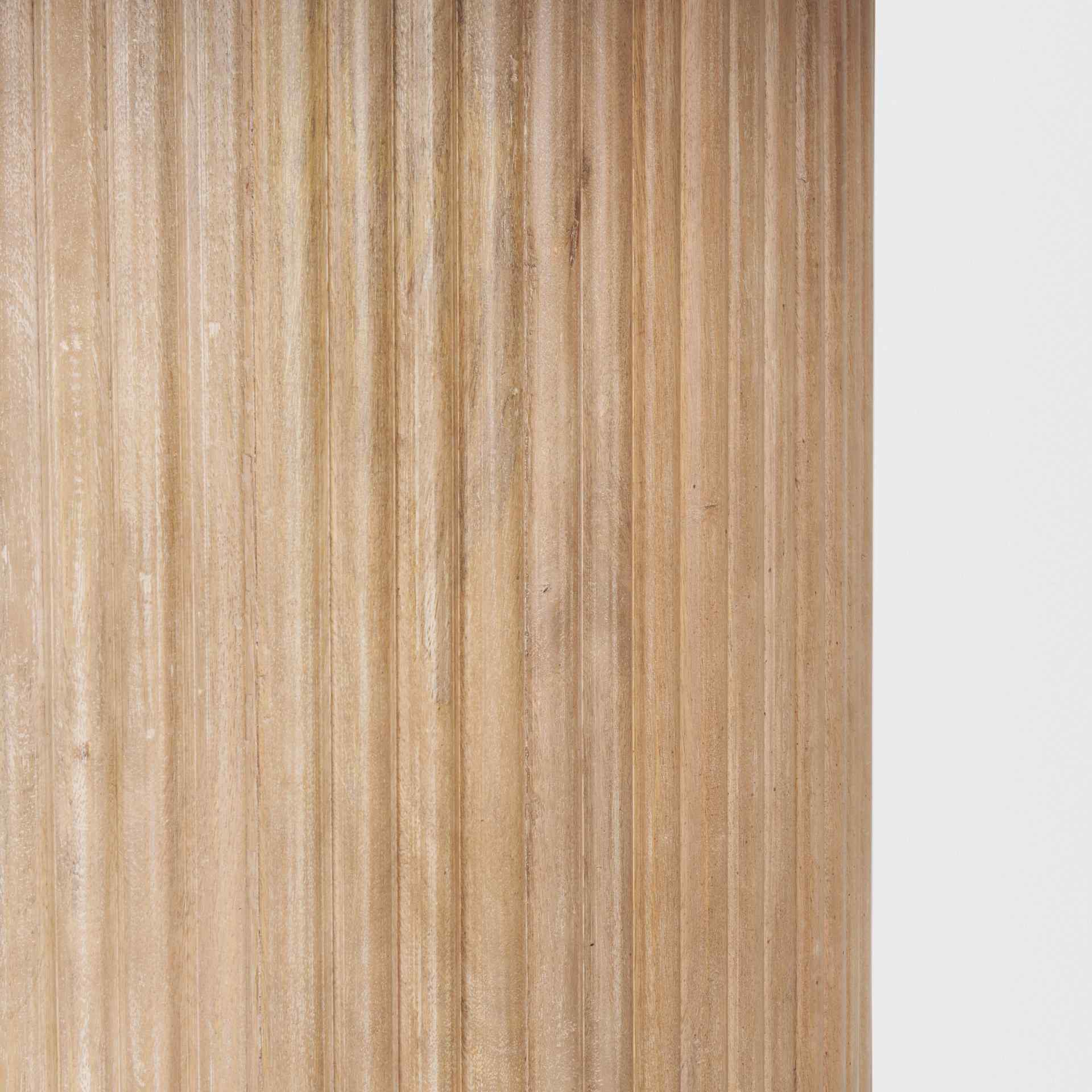 Terra Wood Fluted Round Dining Table-Dining Tables-Mercana-LOOMLAN