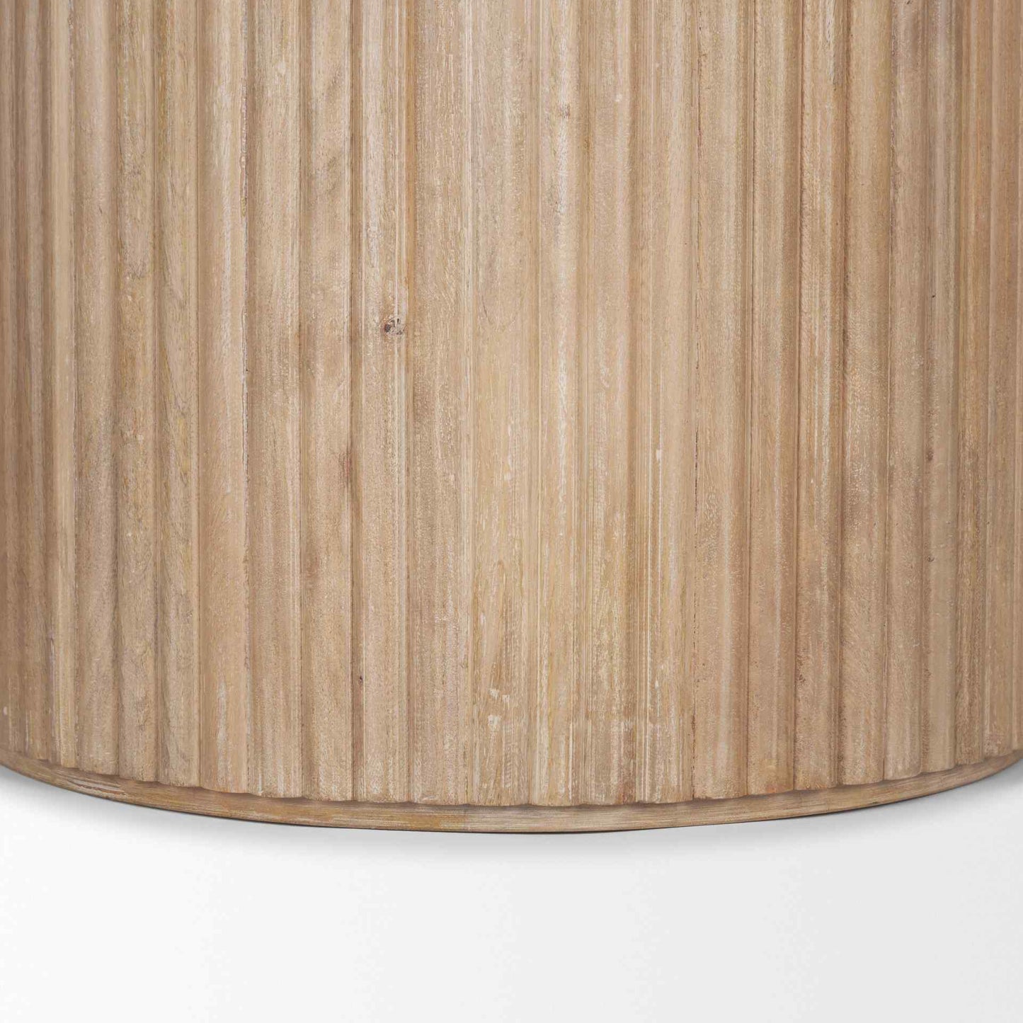 Terra Wood Fluted Round Dining Table-Dining Tables-Mercana-LOOMLAN