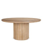 Terra Wood Fluted Round Dining Table-Dining Tables-Mercana-Light Brown-LOOMLAN