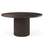 Terra Wood Fluted Round Dining Table-Dining Tables-Mercana-Dark Brown-LOOMLAN