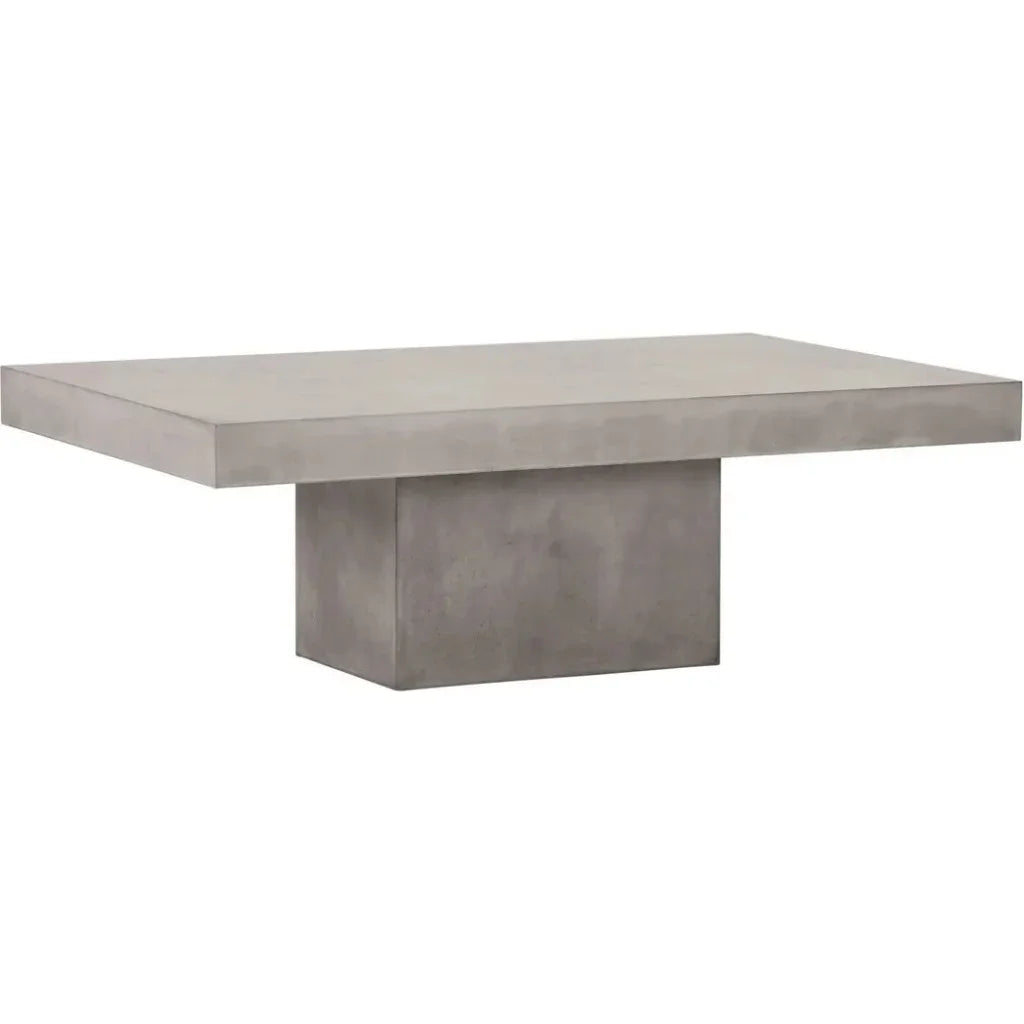 Terrace Concrete Slate Gray Outdoor Coffee Table-Outdoor Coffee Tables-Seasonal Living-LOOMLAN