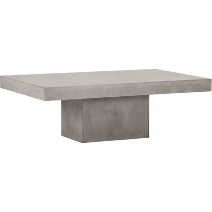 Terrace Concrete Slate Gray Outdoor Coffee Table-Outdoor Coffee Tables-Seasonal Living-LOOMLAN