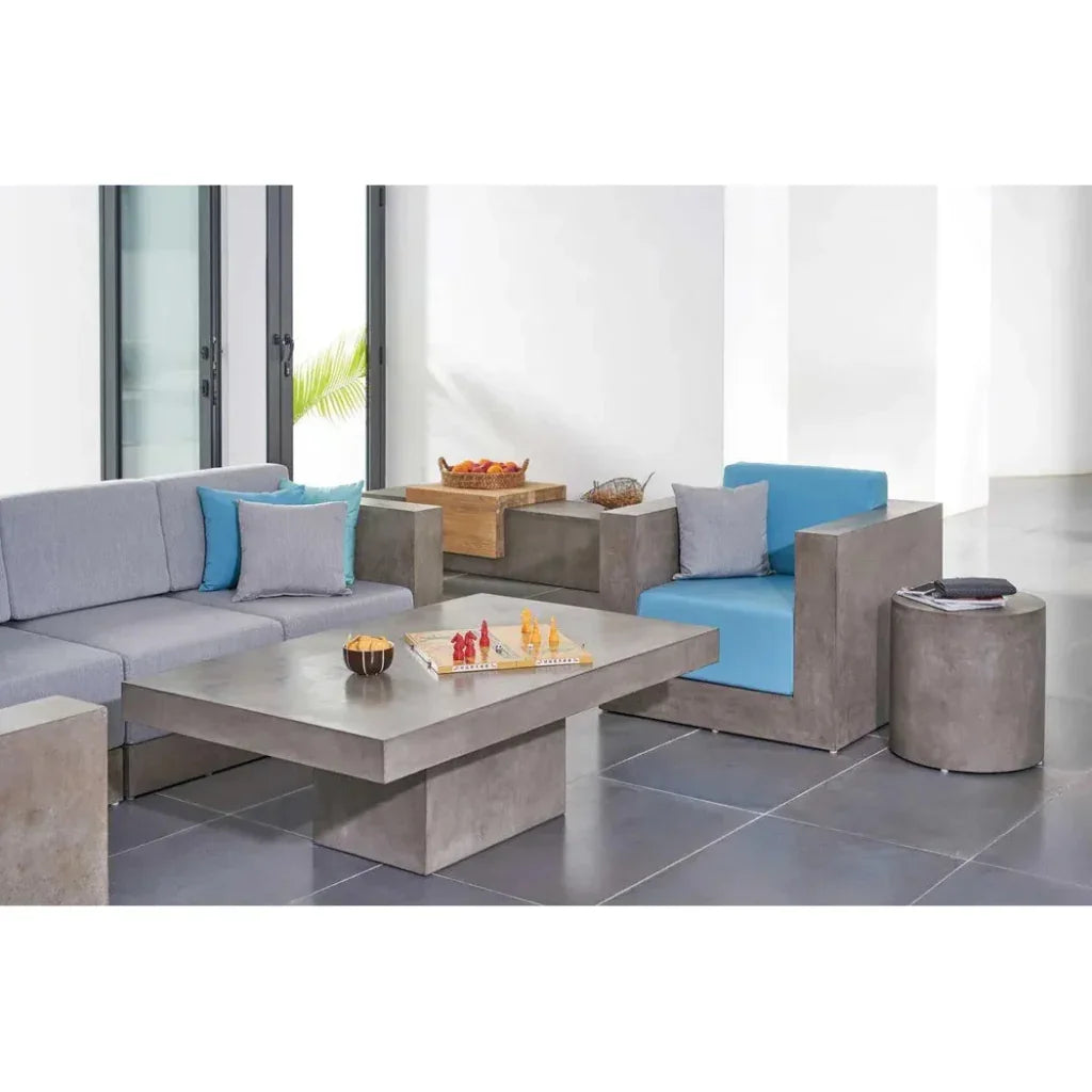 Terrace Concrete White Outdoor Coffee Table-Outdoor Coffee Tables-Seasonal Living-LOOMLAN