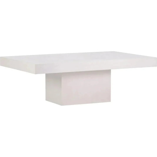 Terrace Concrete White Outdoor Coffee Table-Outdoor Coffee Tables-Seasonal Living-LOOMLAN