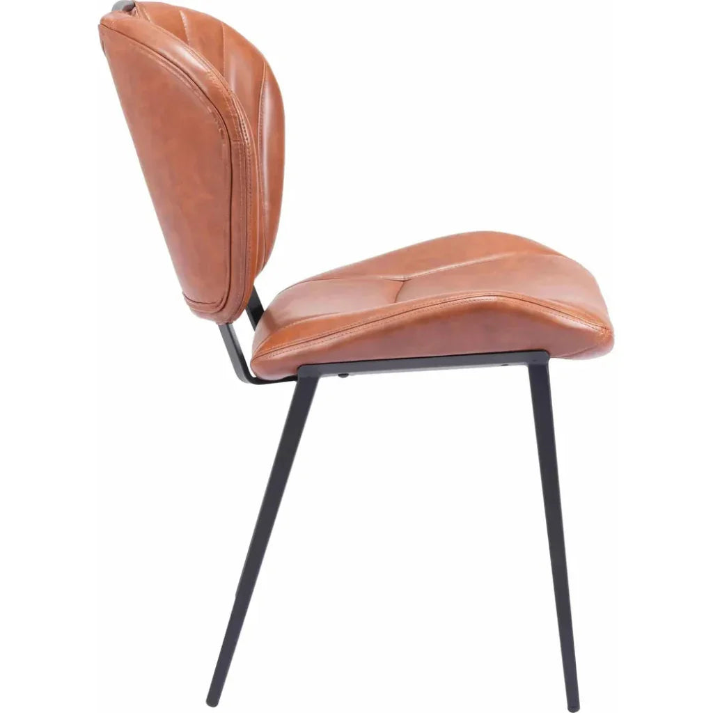 Terrence Dining Chair Vintage Brown - LOOMLAN - Zuo Modern - Dining Chairs