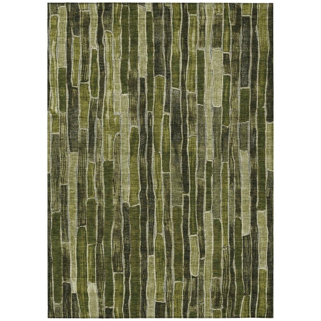 Terrona Green Washable Indoor - Outdoor Rug - LOOMLAN - LOOMLAN Rugs - Outdoor Rugs