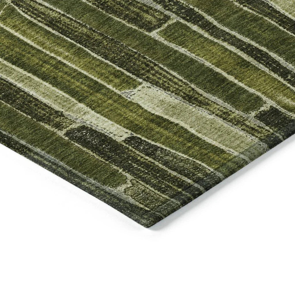 Terrona Green Washable Indoor - Outdoor Rug - LOOMLAN - LOOMLAN Rugs - Outdoor Rugs