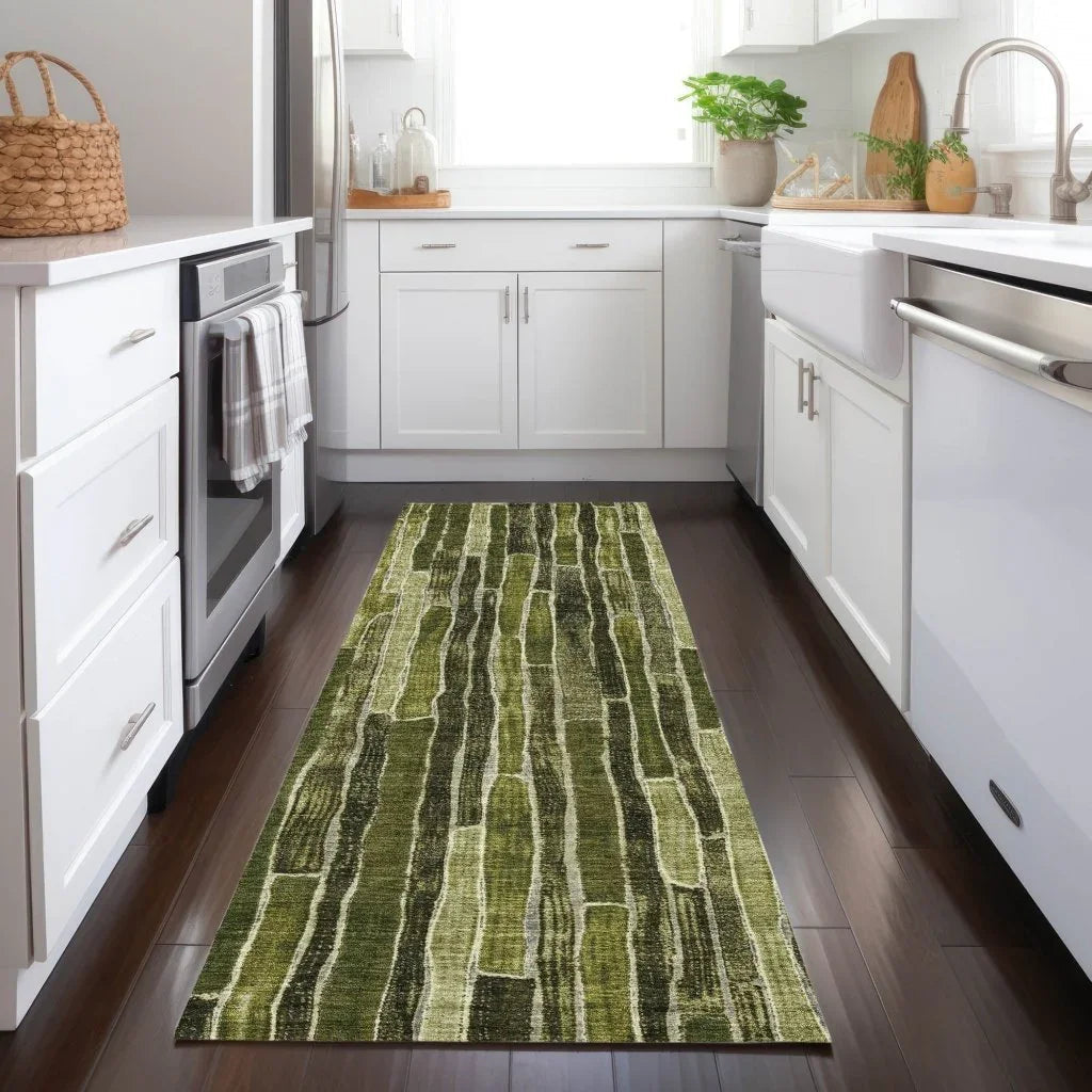 Terrona Green Washable Indoor - Outdoor Rug - LOOMLAN - LOOMLAN Rugs - Outdoor Rugs