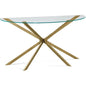 Tess Steel & Glass Gold Geometric Console Table - LOOMLAN - Bassett Mirror - Console Tables