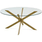 Tess Steel & Glass Gold Round Cocktail Table - LOOMLAN - Bassett Mirror - Coffee Tables