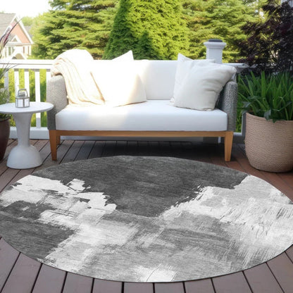 Tethira Gray Washable Indoor - Outdoor Rug - LOOMLAN - LOOMLAN Rugs - Outdoor Rugs
