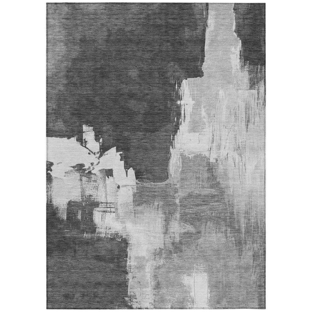 Tethira Gray Washable Indoor - Outdoor Rug - LOOMLAN - LOOMLAN Rugs - Outdoor Rugs