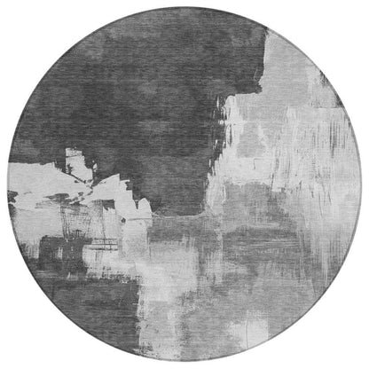 Tethira Gray Washable Indoor - Outdoor Rug - LOOMLAN - LOOMLAN Rugs - Outdoor Rugs