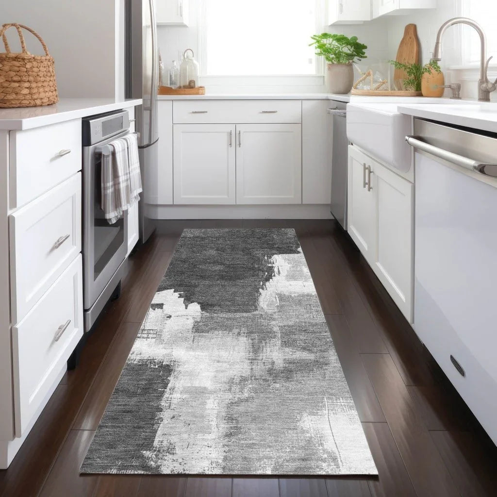 Tethira Gray Washable Indoor - Outdoor Rug - LOOMLAN - LOOMLAN Rugs - Outdoor Rugs