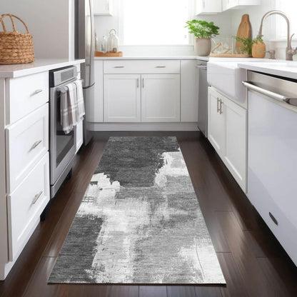 Tethira Gray Washable Indoor - Outdoor Rug - LOOMLAN - LOOMLAN Rugs - Outdoor Rugs