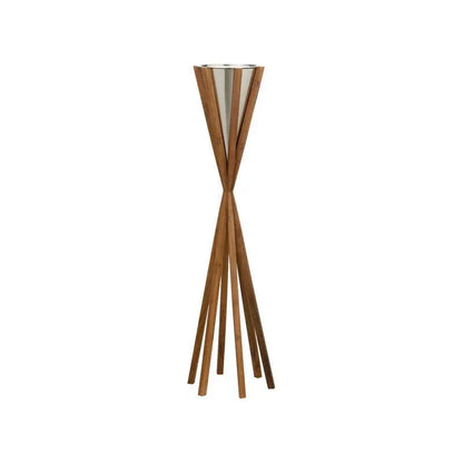 Teton Teak Wooden Design Candleholder - LOOMLAN - Wildwood - Candle Holders