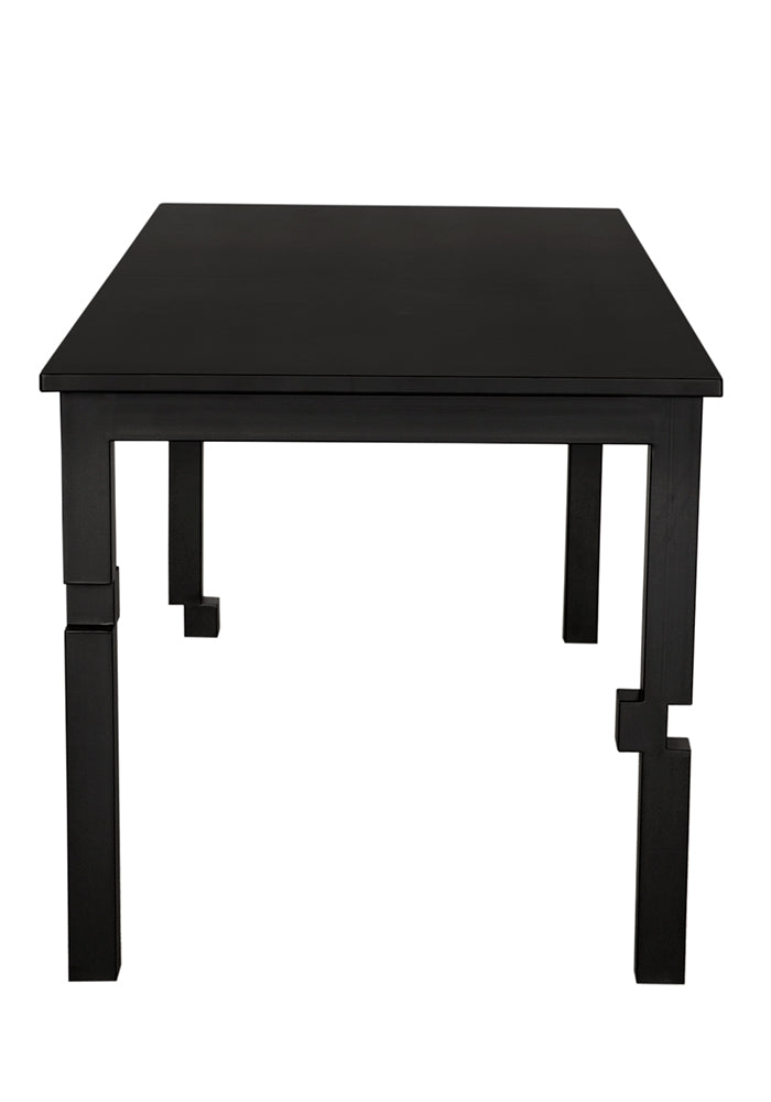 Tetris Rectangular Black Dining Table-Dining Tables-Noir-LOOMLAN
