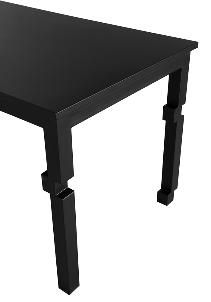 Tetris Rectangular Black Dining Table-Dining Tables-Noir-LOOMLAN