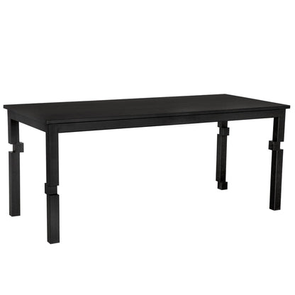 Tetris Rectangular Black Dining Table-Dining Tables-Noir-LOOMLAN