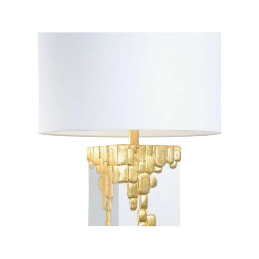 Tetris White Painted Ceramic Crafted Table Lamp - LOOMLAN - Chelsea House - Table Lamps