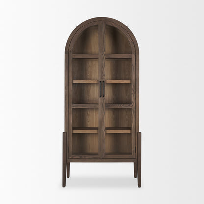 Teva Two Toned Wood Arched Bookcase