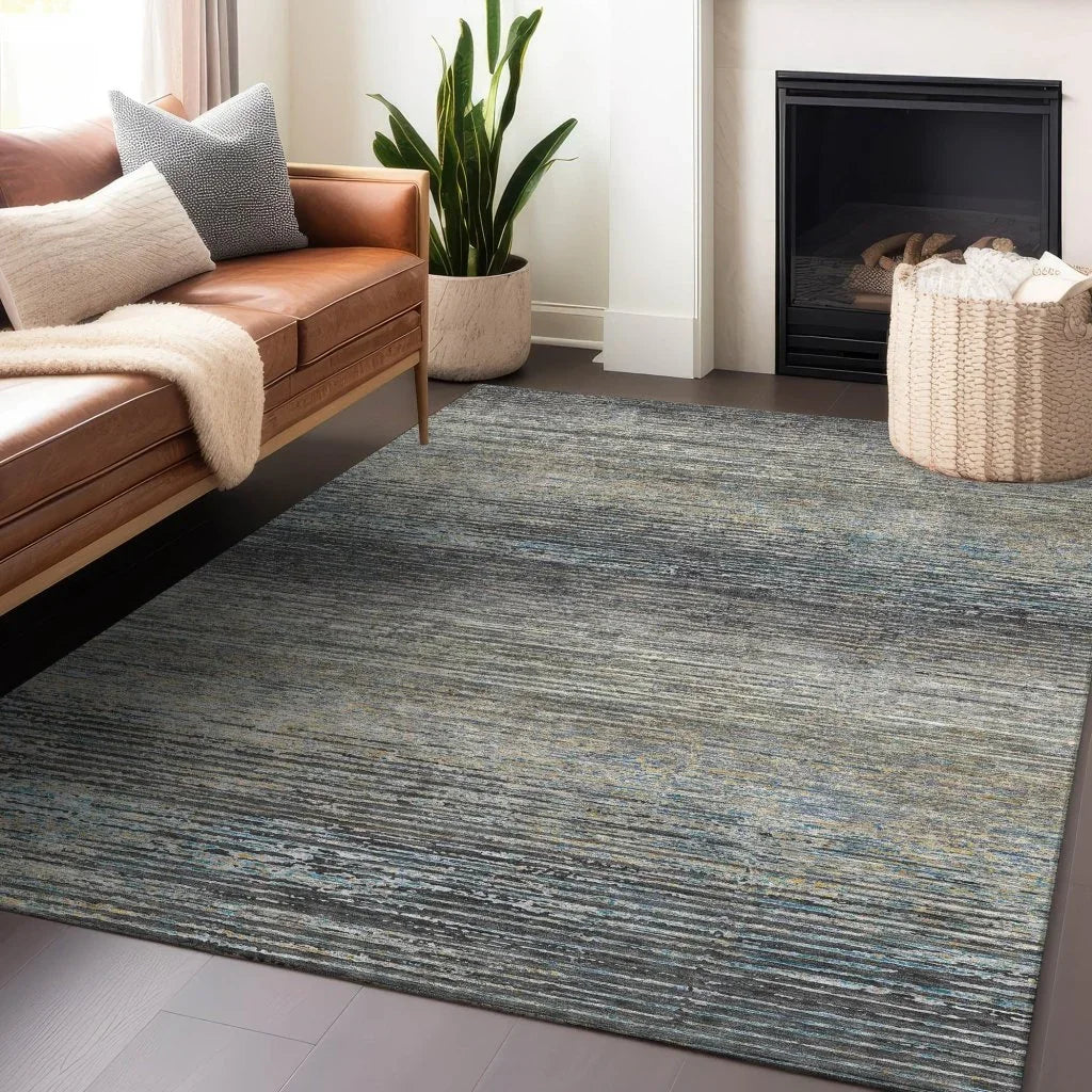 Teya Gray Washable Indoor - Outdoor Rug - LOOMLAN - LOOMLAN Rugs - Outdoor Rugs