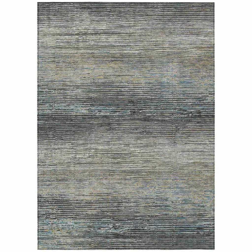 Teya Gray Washable Indoor - Outdoor Rug - LOOMLAN - LOOMLAN Rugs - Outdoor Rugs