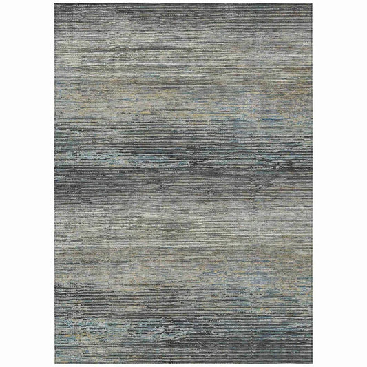 Teya Gray Washable Indoor - Outdoor Rug - LOOMLAN - LOOMLAN Rugs - Outdoor Rugs