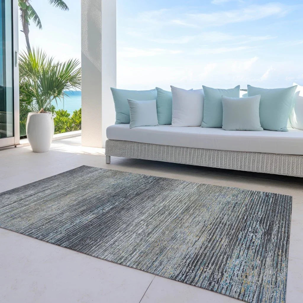 Teya Gray Washable Indoor - Outdoor Rug - LOOMLAN - LOOMLAN Rugs - Outdoor Rugs