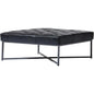Thad Grain Buffalo Black Leather Ottoman Coffee Table - LOOMLAN - Moe's Home - Coffee Tables