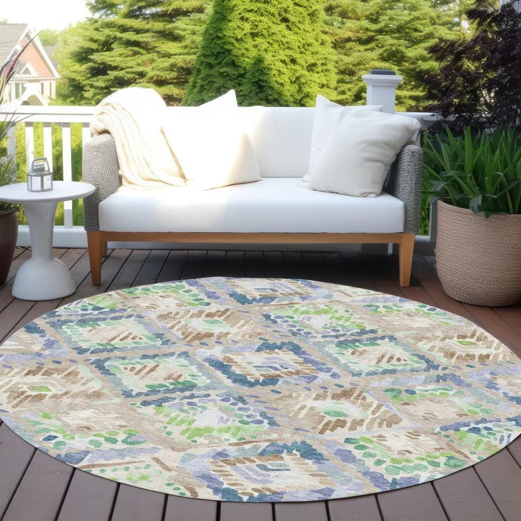 Thalara Brown Washable Indoor - Outdoor Rug - LOOMLAN - LOOMLAN Rugs - Outdoor Rugs