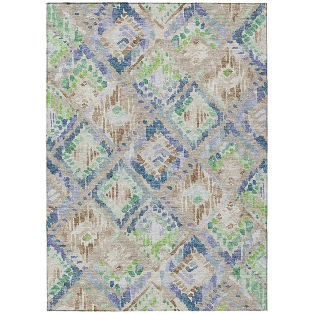 Thalara Brown Washable Indoor - Outdoor Rug - LOOMLAN - LOOMLAN Rugs - Outdoor Rugs