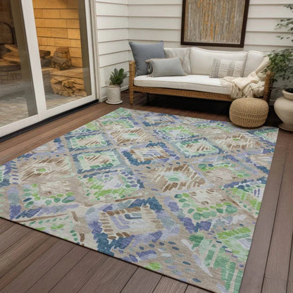 Thalara Brown Washable Indoor - Outdoor Rug - LOOMLAN - LOOMLAN Rugs - Outdoor Rugs