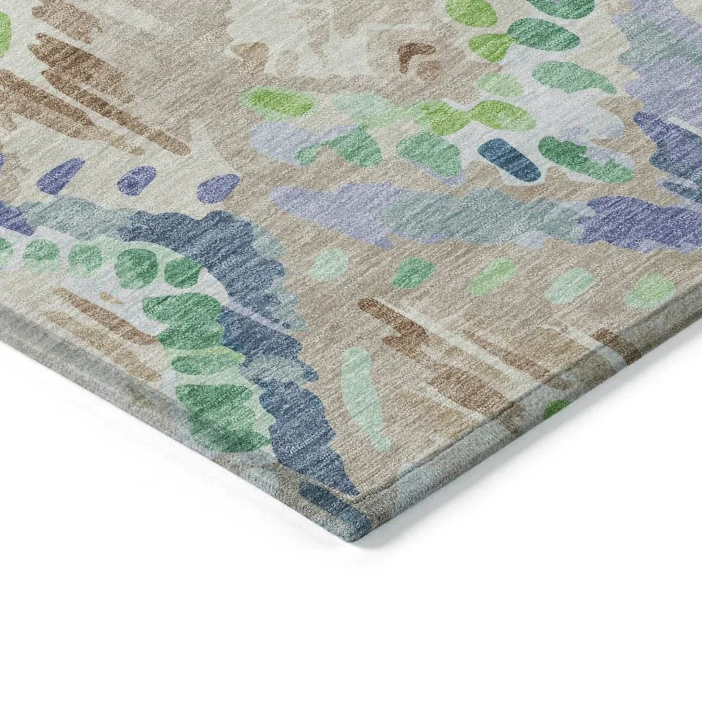 Thalara Brown Washable Indoor - Outdoor Rug - LOOMLAN - LOOMLAN Rugs - Outdoor Rugs