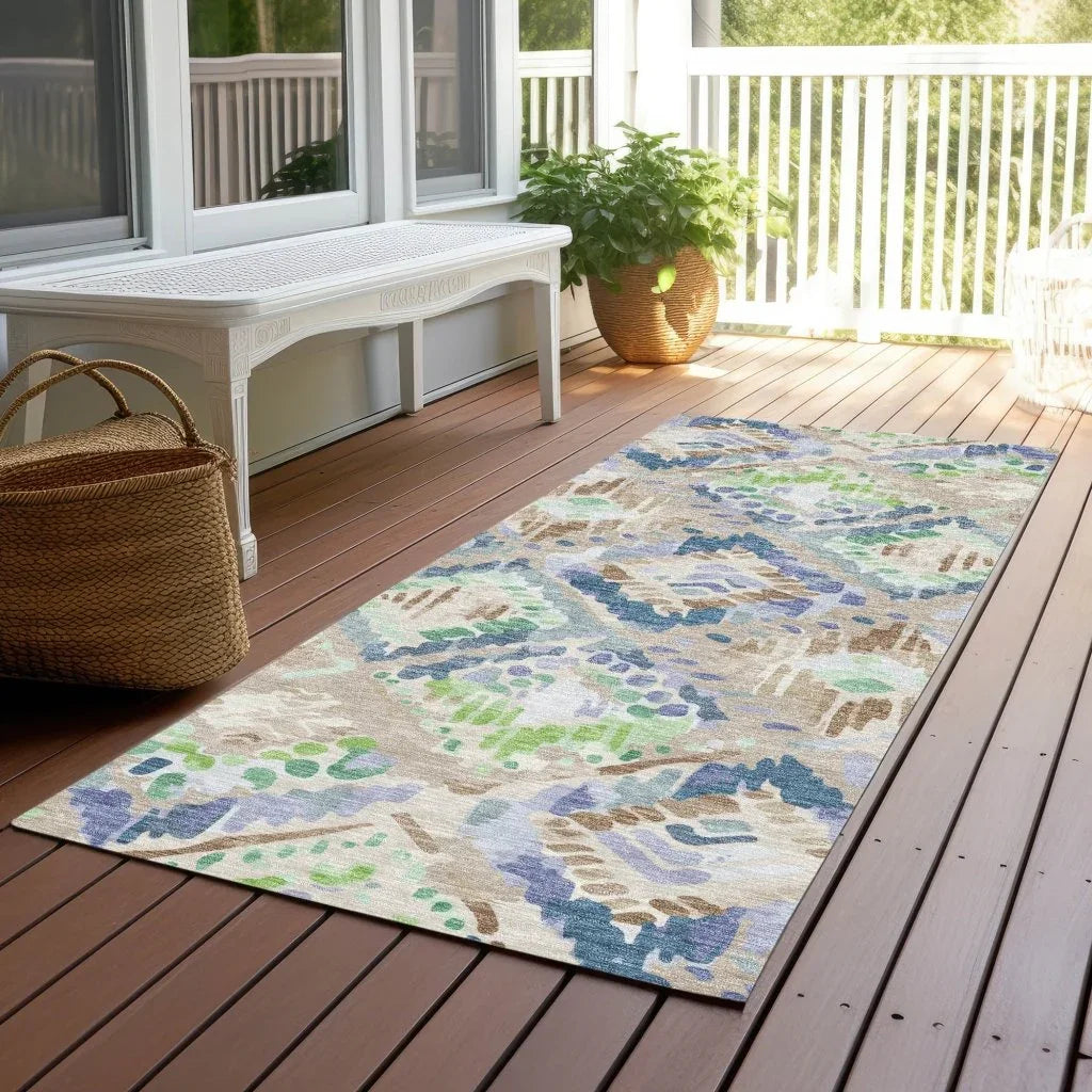 Thalara Brown Washable Indoor - Outdoor Rug - LOOMLAN - LOOMLAN Rugs - Outdoor Rugs